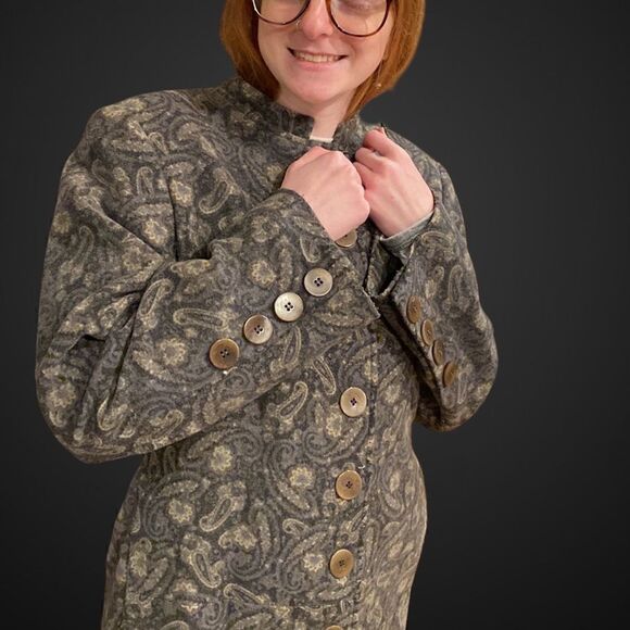 Apria Cashmere Angora Blend Paisley Coat Small - Picture 5 of 15